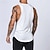 abordables Camisetas sin mangas de gimnasio-Hombre Camiseta sin mangas Top Camisetas Interiores Camisa sin mangas Sin Mangas Cuello Barco Primavera verano Plano Moda Design Básico Vacaciones Calle Noche Negro Blanco Camiseta superior para