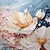 preiswerte Blumen-/Botanische Gemälde-handgemachtes Original Ölgemälde auf Leinwand mit weißen Blumen, rosa Blüten, Wandkunst, Dekor, dickes Strukturgemälde für Wohndekoration mit gespanntem Rahmen/ohne Innenrahmen