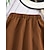 preiswerte Sets-2 Stück kinderkleidung Mädchen Feste Farbe Anzüge einstellen Ärmellos Modisch Schulanfang 7-13 Jahre Sommer Kaffee