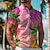 Недорогие мужские рубашки-поло на пуговицах-тропический Цветочные ботанический Муж. На каждый день 3D С принтом поло для гольфа на открытом воздухе На каждый день Уличная одежда Полиэстер С короткими рукавами Отложной Футболки поло