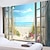 cheap Landscape Tapestry-Window View Beach Hanging Tapestry Wall Art Large Tapestry Mural Decor Photograph Backdrop Blanket Curtain Home Bedroom Living Room Decoration Ocean Summer