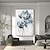 ieftine Picturi Florale/Botanice-original mare 2 seturi pictură în ulei de flori pe pânză decor de perete cu textură albastru gri pictură florală abstractă pictură murală de acasă decor modern living