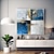levne Abstraktní malby-ruční práce luxusní abstraktní závěsný obraz moderní jednoduché bílé zlato modrá textura obrazy domácí dekorace do obývacího pokoje bez rámu