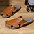 cheap Men&#039;s Sandals-Men&#039;s Leather Sandals Slippers Retro Slides Walking Casual Beach Daily Comfortable Slip-on Shoes Black White Yellow Spring Fall