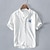 billige Bomuldslinnedskjorte-Herre Skjorte linned skjorte Casual skjorte Bomuldsskjorte Hvid Navyblå Lyseblå Kortærmet Skildpadde Båndkrave Sommer Gade Hawaiiansk Tøj