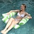 abordables fiesta hawaiana de verano-Fila flotante inflable de pvc para piscina, hamaca plegable de tela de red de agua a rayas, silla de salón de diversión para adultos, cama flotante