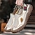 voordelige Herensandalen-leren herensandalen retro handgemaakte schoenen sandalen met gesloten neus ademend mesh wandelen casual dagelijks comfortabel loafer beige / wit zwart geel lente herfst