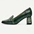 abordables Zapatos antiguos de mujer-Mujer Escarpines Zapatos Antiguos Zapatos hechos a mano Zapatos antiguos Boda Fiesta San Valentín Floral Talón de bloque Tacón de fantasía Elegante Vintage Cuero Mocasín Verde