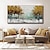 cheap Tree Oil Paintings-Handmade Oil Painting Canvas Wall Art Decoration Golden Tree Abstract Forest Landscape for Home Decor Rolled Frameless Unstretched Painting