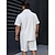 preiswerte Herrenhemd zum Knöpfen-Herren 2 Stück Hemden-Set Sommer-Set Knopfhemd Lässiges Hemd Weiß Kurzarm Glatt Kragen Täglich Urlaub Bekleidung Modisch Brautkleider schlicht Komfortabel