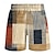 billige Shorts med trykk  for menn-fargeblokktrykk herreshorts hawaiiansk shorts fritidshorts lomme med snøring elastisk midje tilfeldig hverdagsferie mote streetwear