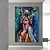 זול ציורי אנשים-ציור שמן בעבודת יד בד אמנות קיר קישוט דמות אישה מופשטת במסכת פרפר לעיצוב הבית ציור מגולגל ללא מסגרת ללא מסגרת