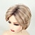 cheap Older Wigs-Short Ombre Blonde Wavy Bob Wigs for White Women Chin Length Blonde Highlight Bob Wig with Brown Roots Natural Looking Synthetic Daily Party Wig