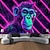 voordelige Blacklight wandtapijten-chimpansees blacklight tapijt uv-reactieve glow in the dark trippy misty leuk hangend tapijt muurkunst muurschildering voor woonkamer slaapkamer