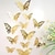 abordables Autocollants muraux-12 pièces décorations papillon dorées - art mural 3D pour les fêtes, l&#039;artisanat et les baby showers - autocollants faciles à appliquer pour une décoration belle et élégante