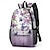 cheap Graphic Print Bags-Women&#039;s Backpack School Bag Bookbag School Outdoor Daily Flower Polyester Large Capacity Lightweight Durable Zipper Print Blue Light Purple Purple