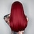 cheap Synthetic Trendy Wigs-Synthetic Wig Uniforms Career Costumes Princess Straight kinky Straight Middle Part Layered Haircut Machine Made Wig 20 inch Wine Red Synthetic Hair Women&#039;s Cosplay Party Fashion Burgundy Natural
