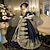 abordables Costumes vintage et anciens-Gothique Rococo Victoriens Inspiré du vintage Epoque Médiévale Robe Costume de fête Robe de bal Princesse Shakespeare Femme Couleur unie Robe de Soirée Halloween Soirée Mascarade Robe