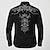 cheap Men&#039;s Western Shirts-Floral Vintage western style Men&#039;s Shirt Outdoor Street Casual Daily Fall &amp; Winter Turndown Long Sleeve Black S, M, L 4-Way Stretch Fabric Shirt