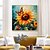 cheap Abstract Paintings-Handmade Oil Painting Canvas Wall Art Decoration Modern Abstract Sunflower for Home Decor Rolled Frameless Unstretched Painting
