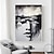 billige Personmalerier-håndmalt svart hvit kunst jente kvinne moderne abstrakt oljemaleri på lerret for stuedekor veggmalerier (ingen ramme)