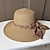 Χαμηλού Κόστους Καπέλα για Πάρτι-Καπέλα Καλύμματα Κεφαλής Ακρυλικό / Βαμβάκι Άχυρο Τύπου bucket Ψάθινο καπέλο Καπέλο ηλίου Causal Αργίες Κομψό Ρετρό Με Κορδέλες Φλοράλ Ακουστικό Καπέλα