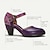 cheap Women&#039;s Heels-Women&#039;s Heels Pumps Mary Jane Fantasy Shoes Handmade Shoes Wedding Party Valentine&#039;s Day Floral Cone Heel Fantasy Heel Round Toe Elegant Vintage Leather Red Blue Purple
