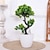 baratos Flores Artificiais &amp; Vasos-folha de ginkgo artificial realista planta verde vaso de planta