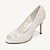 זול נעלי חתונות-בגדי ריקוד נשים נעלי חתונה רשת נעלי כלה תחרה עקב סטילטו בוהן מציצה סטן שחור לבן קריסטל