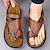 tanie Sandały męskie-męskie skórzane sandały kapcie i japonki retro spacery na co dzień codzienne wakacje plaża wygodne buty wsuwane żółto-szare