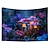 levne Tapiserie Blacklight-blacklight tapiserie UV reaktivní záře ve tmě houby trippy zamlžená příroda krajina závěsná tapiserie nástěnná malba pro obývací pokoj ložnice