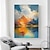 billiga Landskapsmålningar-handgjorda färgglada berg abstrakt landskap natur soluppgång molnig utsikt landskap väggkonst heminredning för vardagsrum utan ram