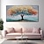 cheap Landscape Paintings-Handmade Oil Painting Canvas Wall Art Decoration 3D Palette Knife Rich Tree  Landscape for Home Decor Rolled Frameless Unstretched Painting