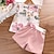 cheap Sets-2 Pieces Kids Girls&#039; Floral Shorts Suit Set Sleeveless Active Outdoor Cotton 3-7 Years Summer Multicolor Pink Wine