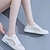cheap Women&#039;s Sneakers-Women&#039;s Sneakers Flyknit Shoes Daily Color Block Lace-up Flat Heel Round Toe Casual Walking Tissage Volant Lace-up White / Blue White / Green