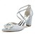 preiswerte Hochzeitsschuhe-Damen Hochzeit Schuhe Geschenke zum Valentinstag Weiße Schuhe Hochzeit Party Täglich Brautschuhe Strass Blockabsatz Spitze Zehe Elegant Modisch Satin Kreuzgurt Wein Schwarz Weiß