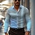 cheap Men&#039;s Printed Shirts-Geometric Business Casual Men&#039;s Shirt Business Casual Summer Spring Shirt Collar Long Sleeve Black, Blue S, M, L Polyester Shirt