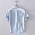 billige Bomuldslinnedskjorte-Herre Skjorte Skjorte i bomuldshør Hvid bomuldsskjorte Casual skjorte Hvid Kakifarvet Lyseblå Kortærmet Vanlig Aftæpning Sommer Gade Hawaiiansk Tøj Knap ned