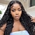cheap Human Hair Lace Front Wigs-Water Wave 13x6 HD Transparent Lace Front Wigs Human Hair 180 Density Wet and Wavy Wigs for Women Curly Lace Front Wigs Pre Plucked with Baby Hair Natural Color