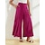 levne dámské kalhoty-dámské široké kalhoty vínová saténová kapsa ležérní elegantní kalhoty volného střihu jaro léto