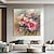 billige Blomstrede/botaniske malerier-håndmalede blomster oliemaleri på lærred stor vægkunst abstrakt pink blomstermaleri minimalistisk kunst specialmaleri stue boligindretning uden ramme