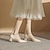 זול סנדלי נשים-בגדי ריקוד נשים סנדלים לבש נעליים חתונה מפלגה עבודה נעלי שושבינה אבזם חסום את העקב בוהן מחודדת אלגנטית וינטאג&#039; דמוי עור רצועת קרסול חאקי משמש