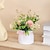 billige Kunstige blomster og vaser-kunstig blomst realistiske mini lavendel og globe amaranth potteplanter - naturtro dekor for hjemmet eller kontoret