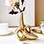 billige Vaser og Kurve-harpiks bananformet vase med guldfolieoverflade - europæisk vintage blomsterdisplay - kreativt skrivebordsindretning til hjemmet med accent