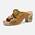 cheap Women&#039;s Sandals-Women&#039;s Sandals Slippers Clogs Plus Size Handmade Shoes Outdoor Daily Beach Rivet Flower Block Heel Round Toe Vintage Casual Comfort Walking Premium Leather Loafer Yellow