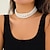 preiswerte Halsketten-Geschichtete Halskette Perlen Damen Elegant Luxus Layer-Look Niedlich Kreisförmig Modische Halsketten Für Hochzeit Party Abiball