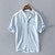 cheap Cotton Linen Shirt-Men&#039;s Shirt Cotton Linen Shirt White Cotton Shirt Casual Shirt White Navy Blue Light Blue Short Sleeve Turtle Band Collar Summer Casual Daily Clothing Apparel
