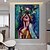 cheap People Paintings-Handmade Oil Painting Canvas Wall Art Decoration Figure Abstract Woman in the Butterfly Mask for Home Decor Rolled Frameless Unstretched Painting