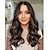 cheap Synthetic Trendy Wigs-Wigs with Curtain Bangs for Women Long Wavy Women&#039;s Charming Synthetic Wigs with Bangs Natural Wavy Chocolate Brown Wigs Medium Length Wig Heat Resistant Hair for Daily Party Use