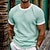 cheap Men&#039;s Knit Tee-Men&#039;s Waffle Knit Tee Tee Top Solid Color Color Block Crew Neck Outdoor Casual Short Sleeve Button Clothing Apparel Fashion Designer Comfortable